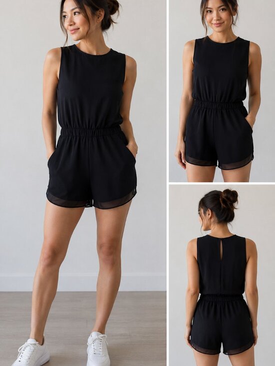 Zella Pants - 🖤 Zella Black Athletic Romper | XS | Athleisure Activewear Quick-drying